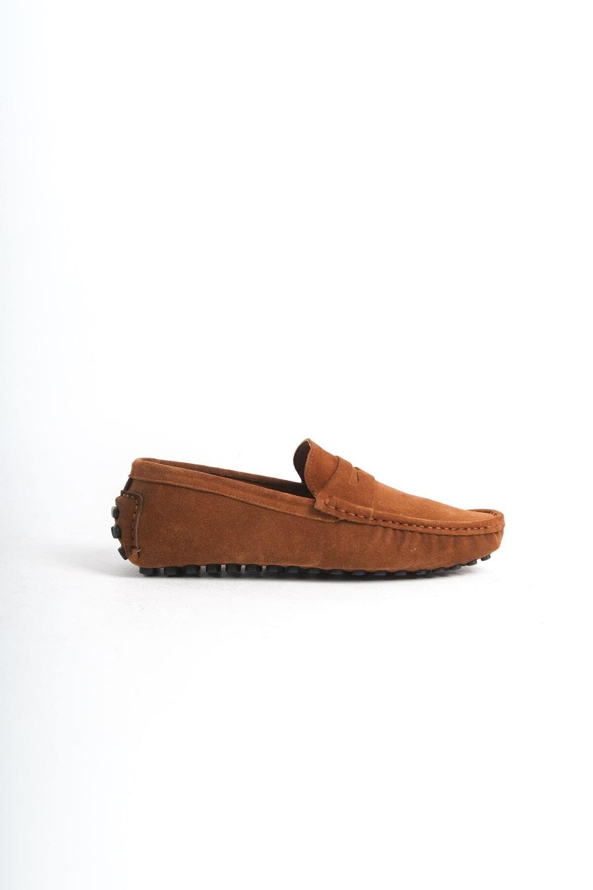 Mubiano Hakiki Deri Erkek Süet Taba Loafer -MSSR1277-TB görsel 3
