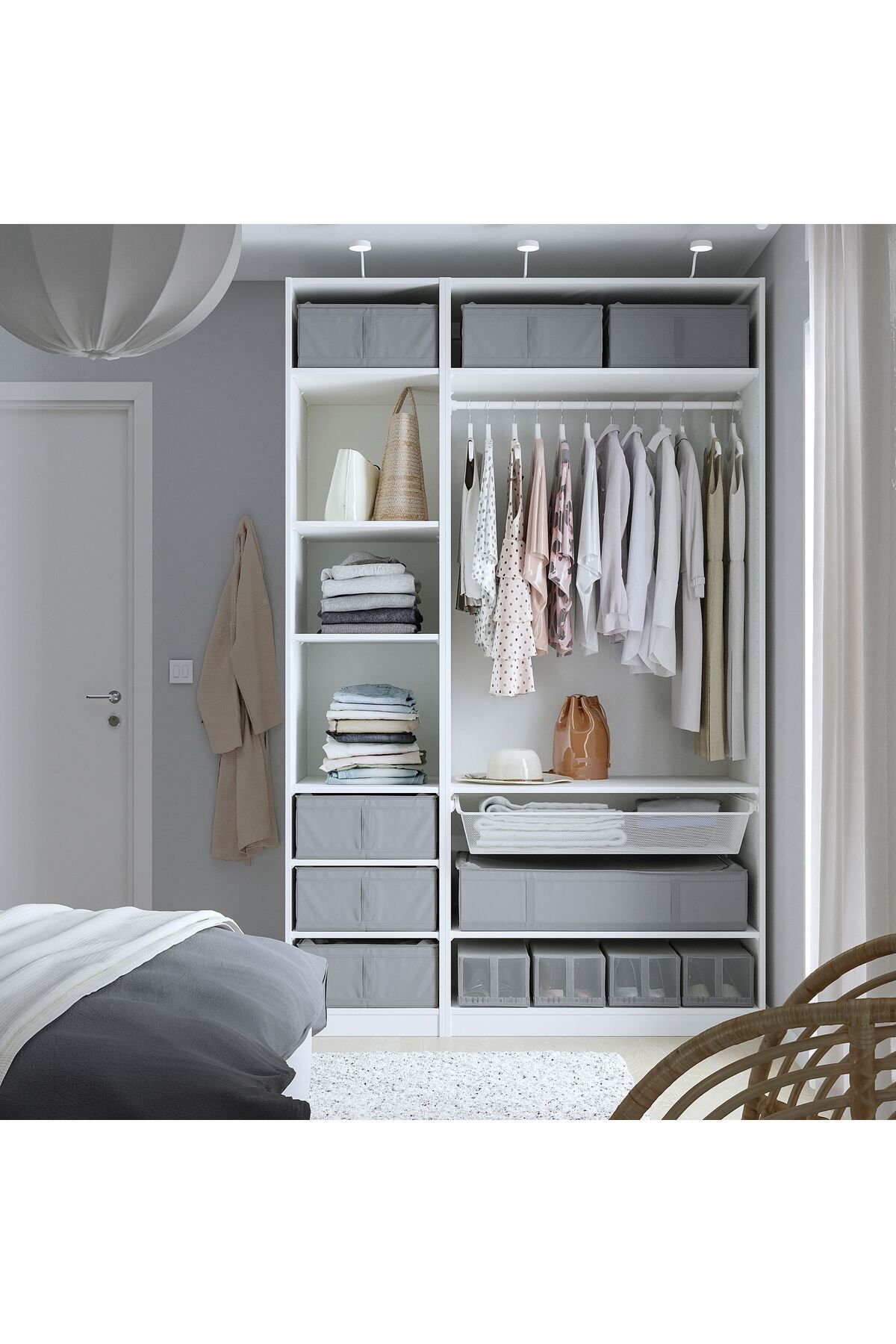 IKEA-43x53x19 Cutie de depozitare pentru haine pentru sub pat și cuvertură de pilota - Cutie de resturi, gri închis 1