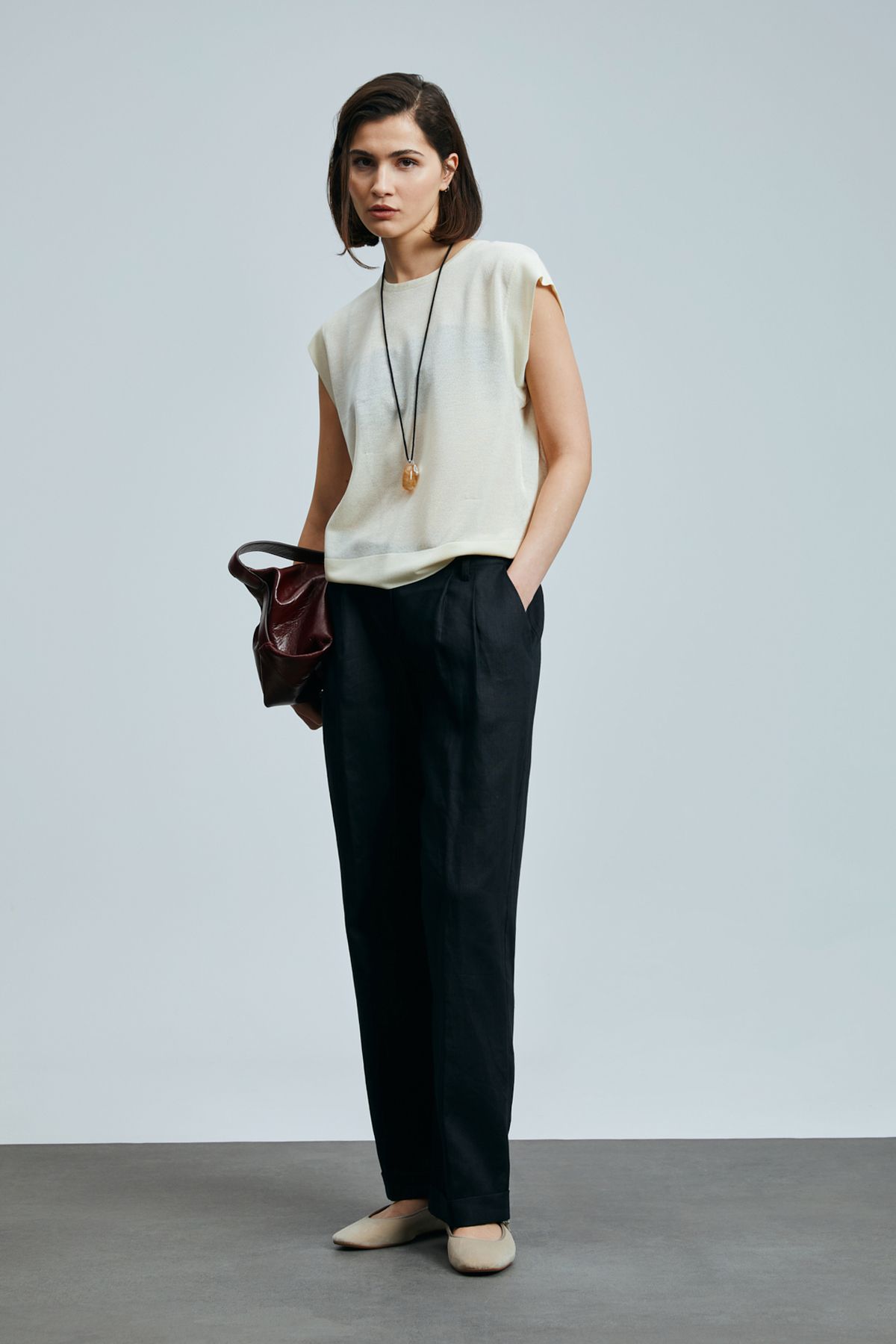 Lufian-Navasa Women's Linen Trousers Black 2