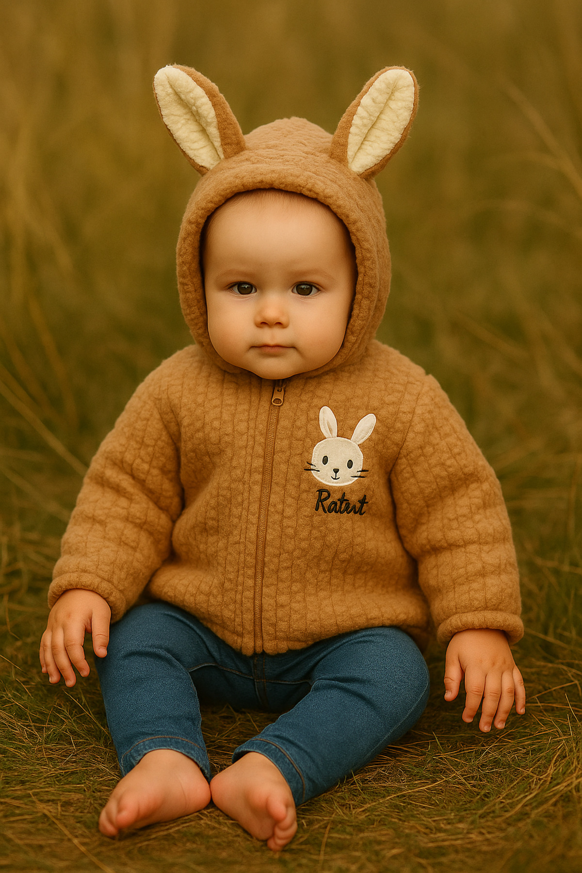 aden kids 1-5 Yaş Kahverengi Peluş Krokodil Desenli Çocuk Hırka - Kareli, Fermuarlı Ve Iç Astarlı fotoğrafı 2 (önizleme)