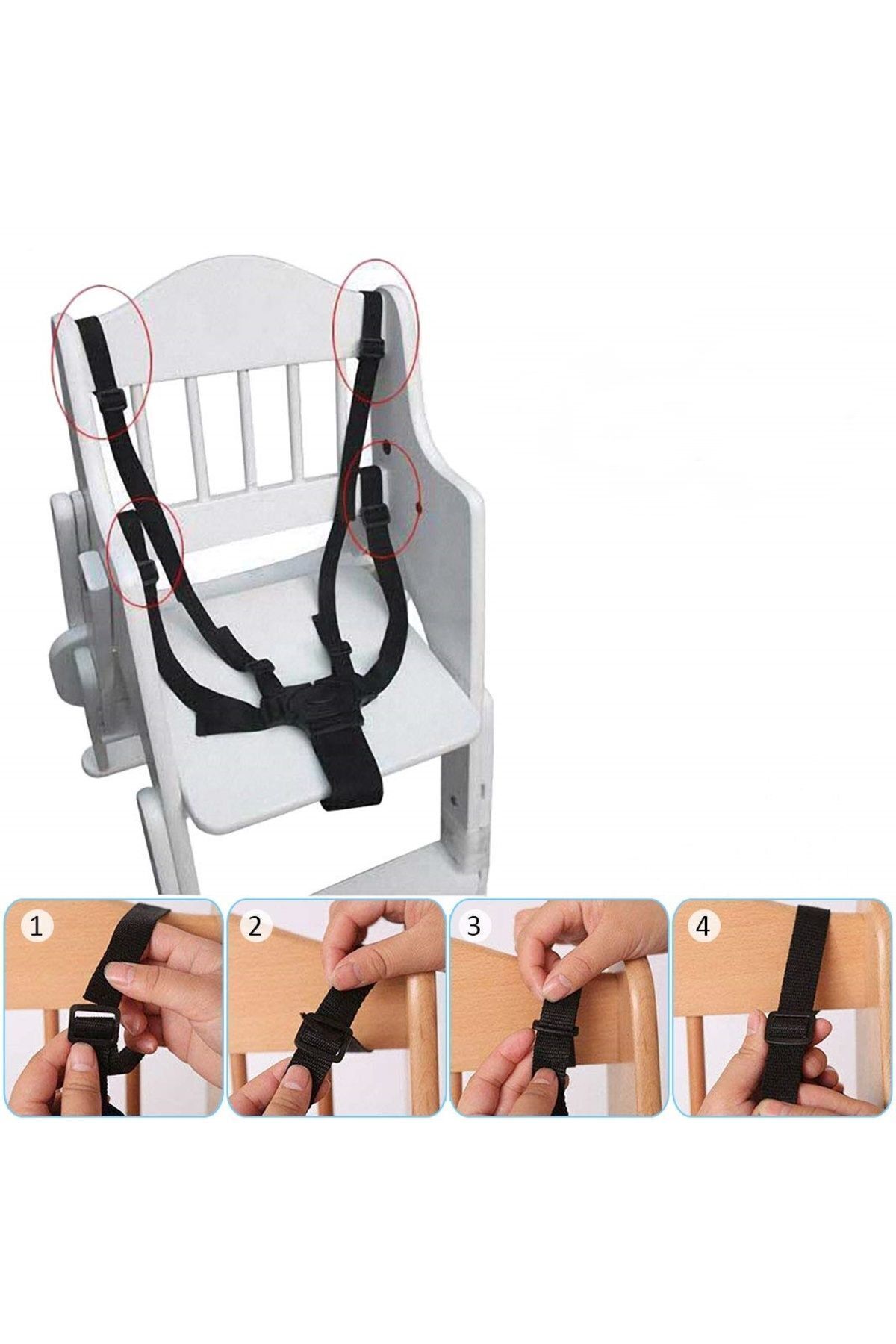 Tois Mama Sandalyesi Pratik Emniyet Kemeri 5 Nokta Kilitli ( 2 Adet Omuz Pedi Hediyeli) fotoğrafı 3 (önizleme)