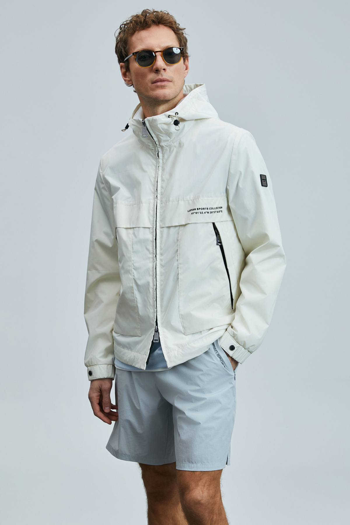 Lufian-Second Men's Shorts Tracksuit Stone 5