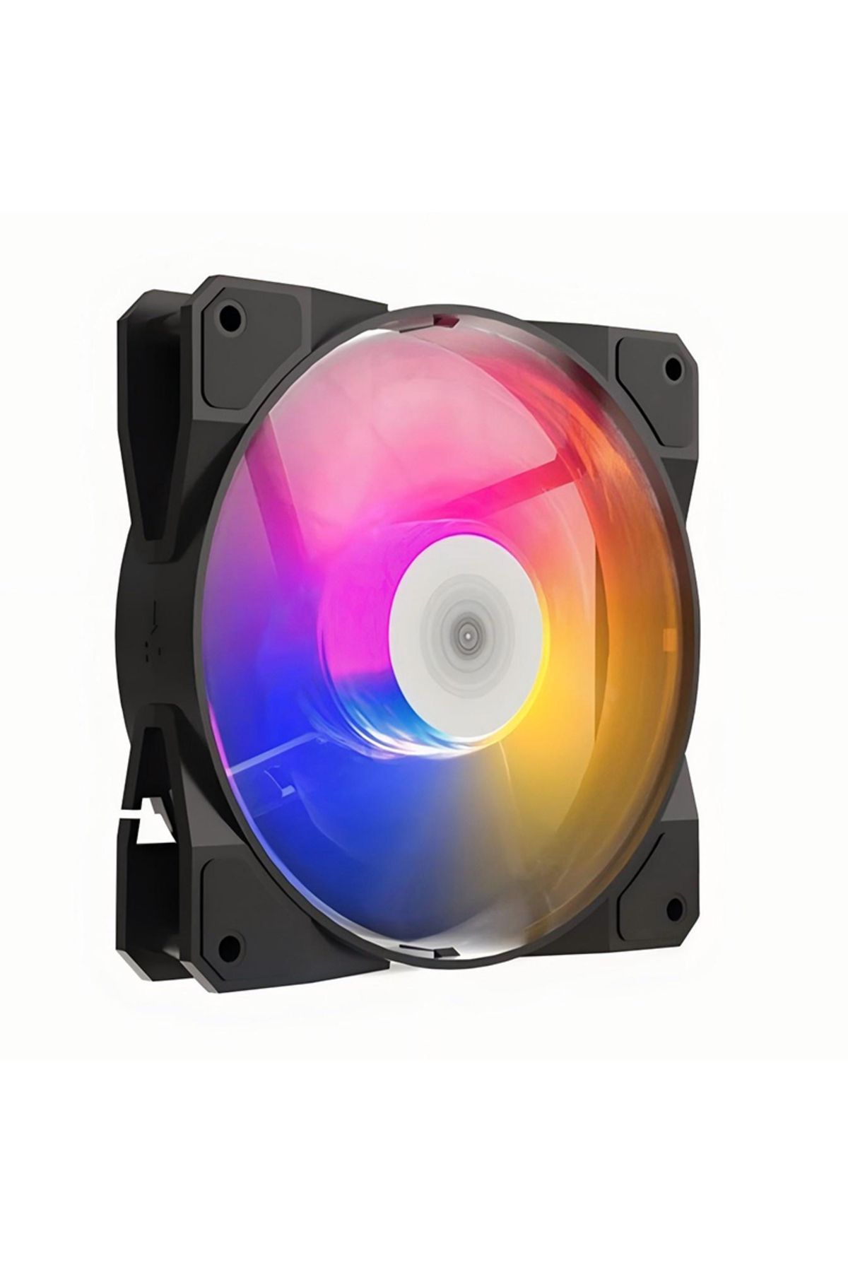 TEUCER-RGB WHITE black single fan P16 RGB FAN 120mm Pc Computer Case Fan Rainbow Heatsink 4PIN 12cm 1
