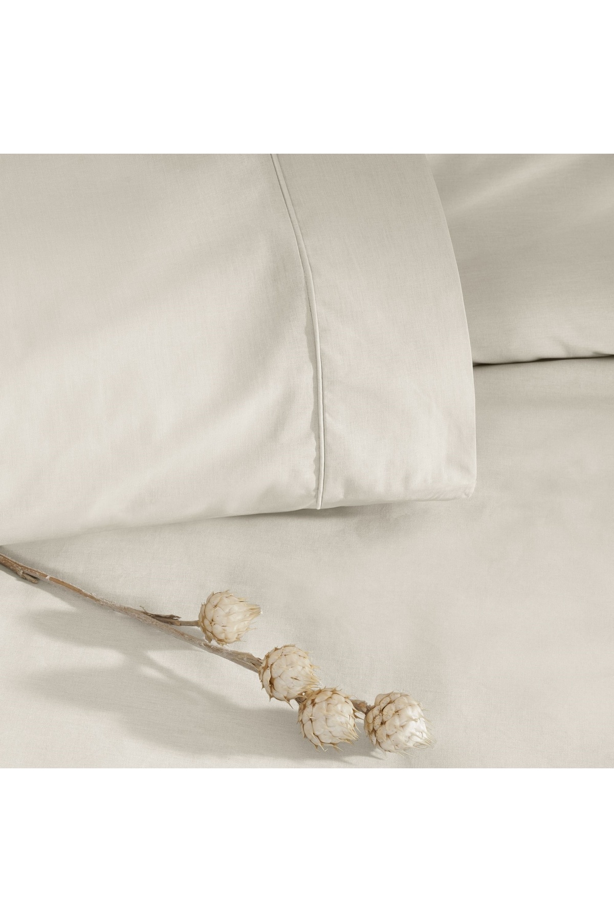 Taç-Taç Ranforce Basic Queen Size Duvet Cover Set Ecru 2