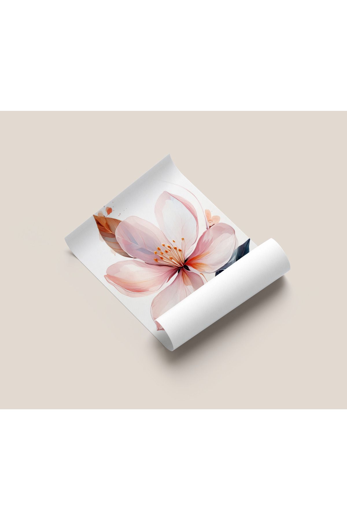 Rosaart-Frameless Poster Almond Blossom Leaf Pattern 4