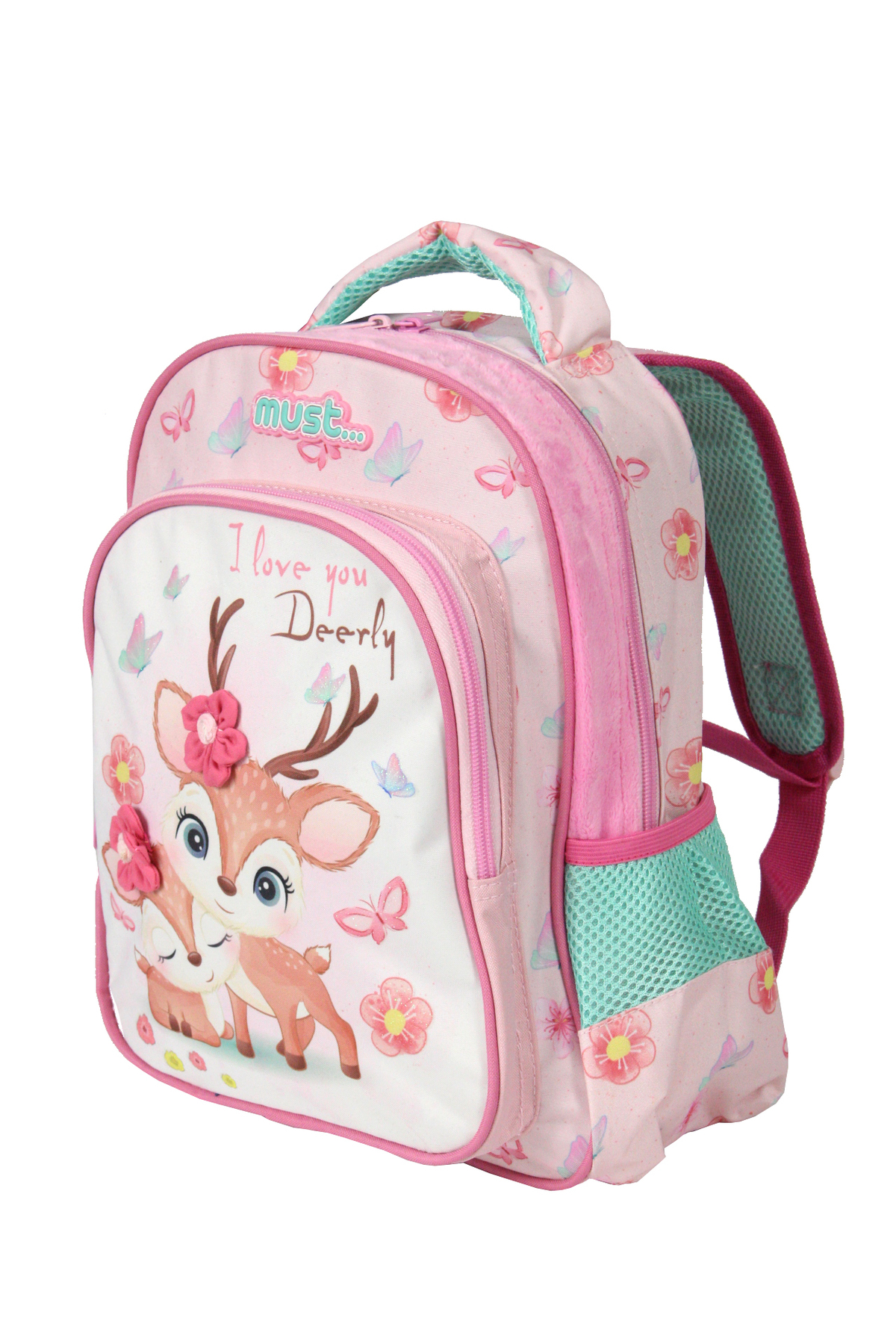 584995 Dişi Geyik Anaokulu Sırt Çantası-Pembe-Beyaz