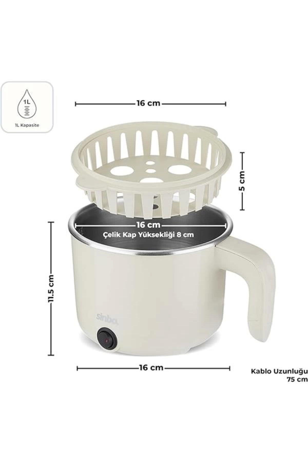 AyrStore SCO-5063 Çok Fonksiyonlu Buharlı Pişirici – 1 Litre Kapasite, Paslanmaz Gizli Rezistans fotoğrafı 6 (önizleme)