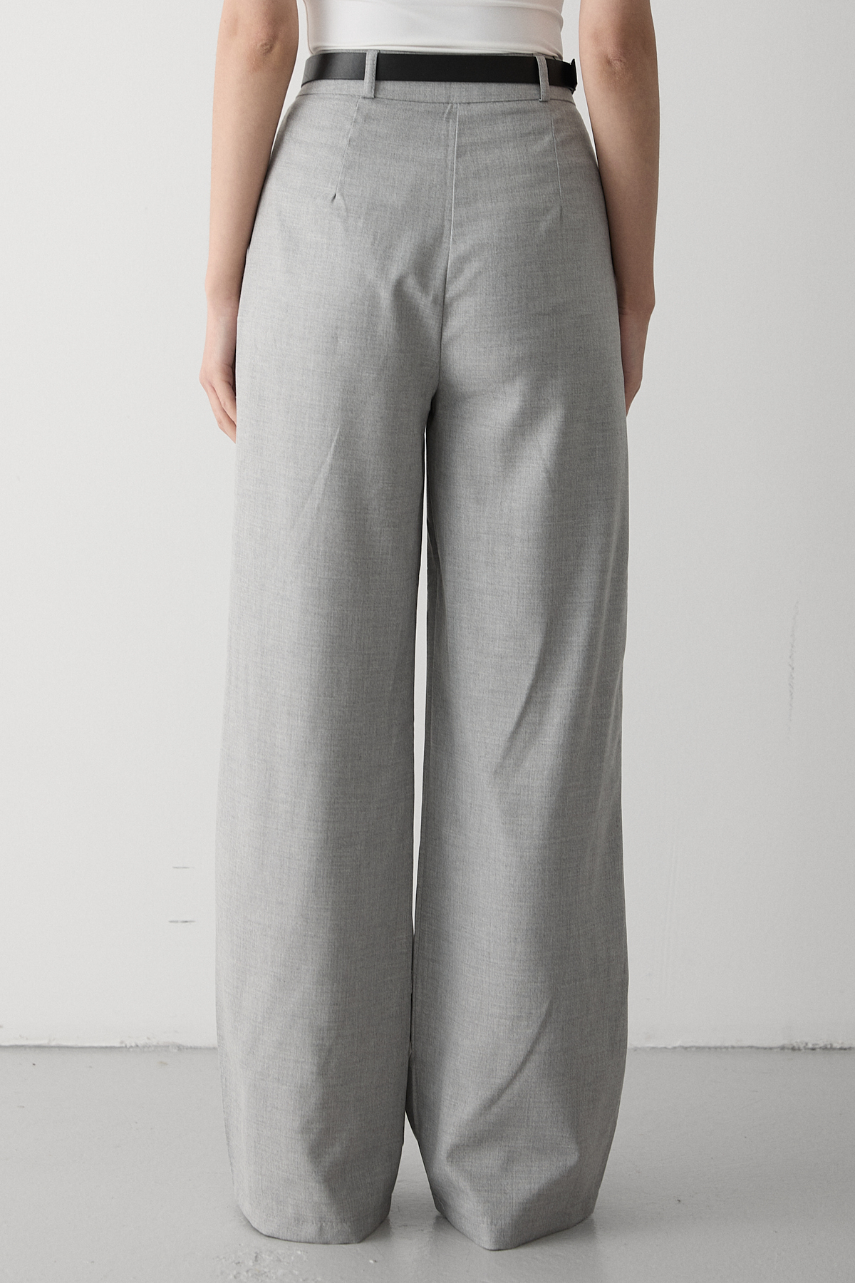 My Blog  Gri İdole Kemerli Palazzo Pantolon - 3510 - Görsel 5