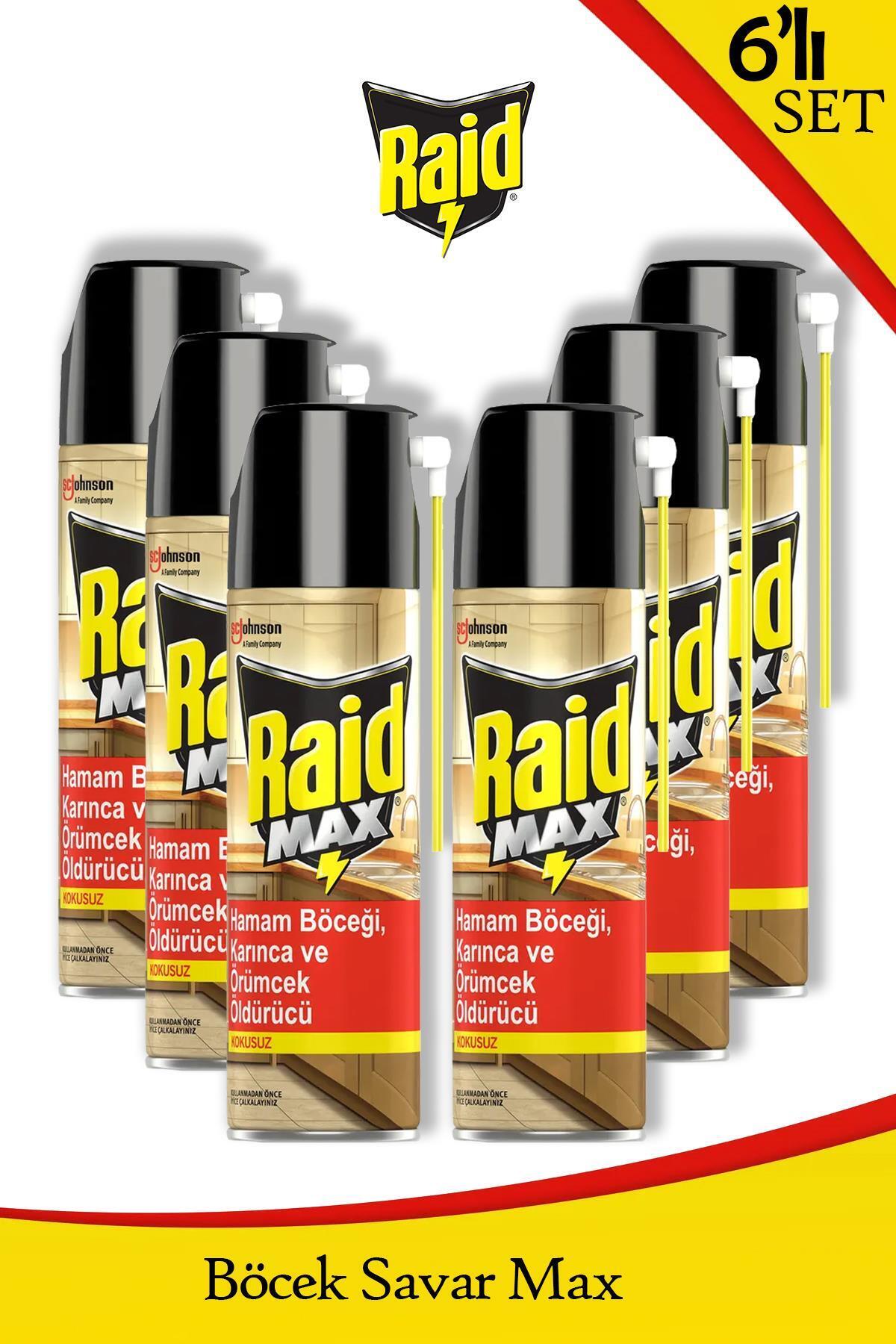 Raid Böceksavar Max Hamamböceği, Örümcek ve Karıncalara Karşı Etkili 300 ml x 6 Adet
