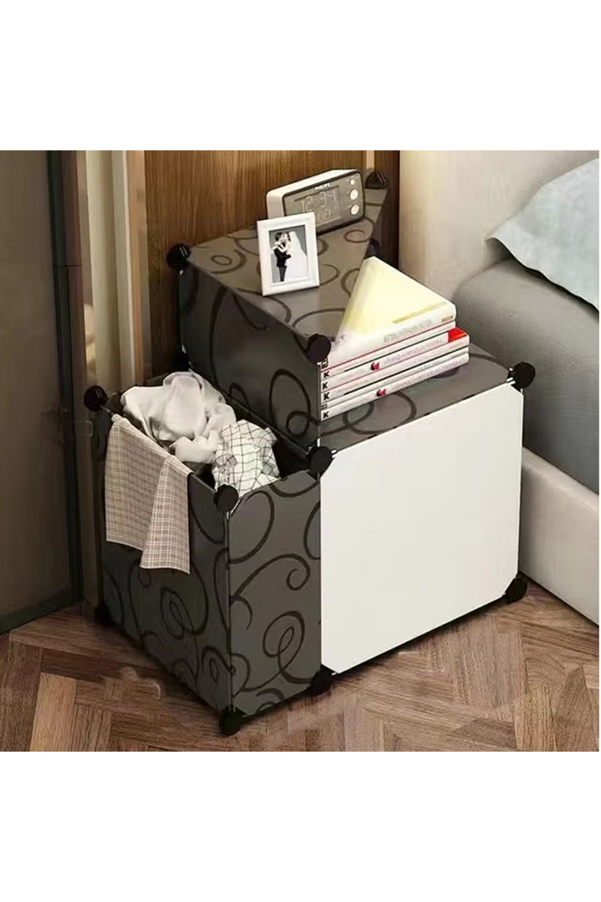 Raffine-Multipurpose Use Simple Bedside Storage Cabinet Display Rack Nightstand Side Table Display Rack 1