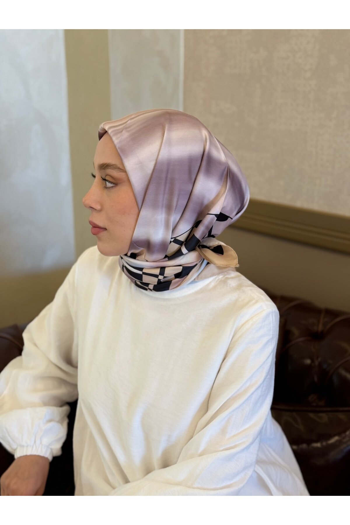 Modakaşmir-Lattice Pattern Twill Scarf 1