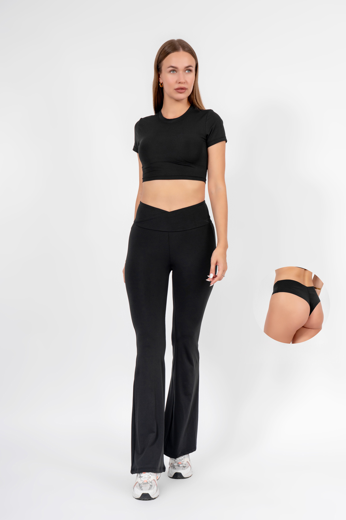 RİZZ ÇAPRAZ BEL İSPANYOL PAÇA TAYT VE DİKİŞSİZ KÜLOT 2'Lİ TAKIM