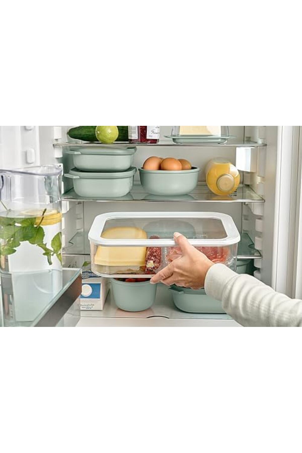 AC BOX-- Multi Bowl Cirqula Round - Storage Container with Lid - Airtight storage box for refrigerator 3