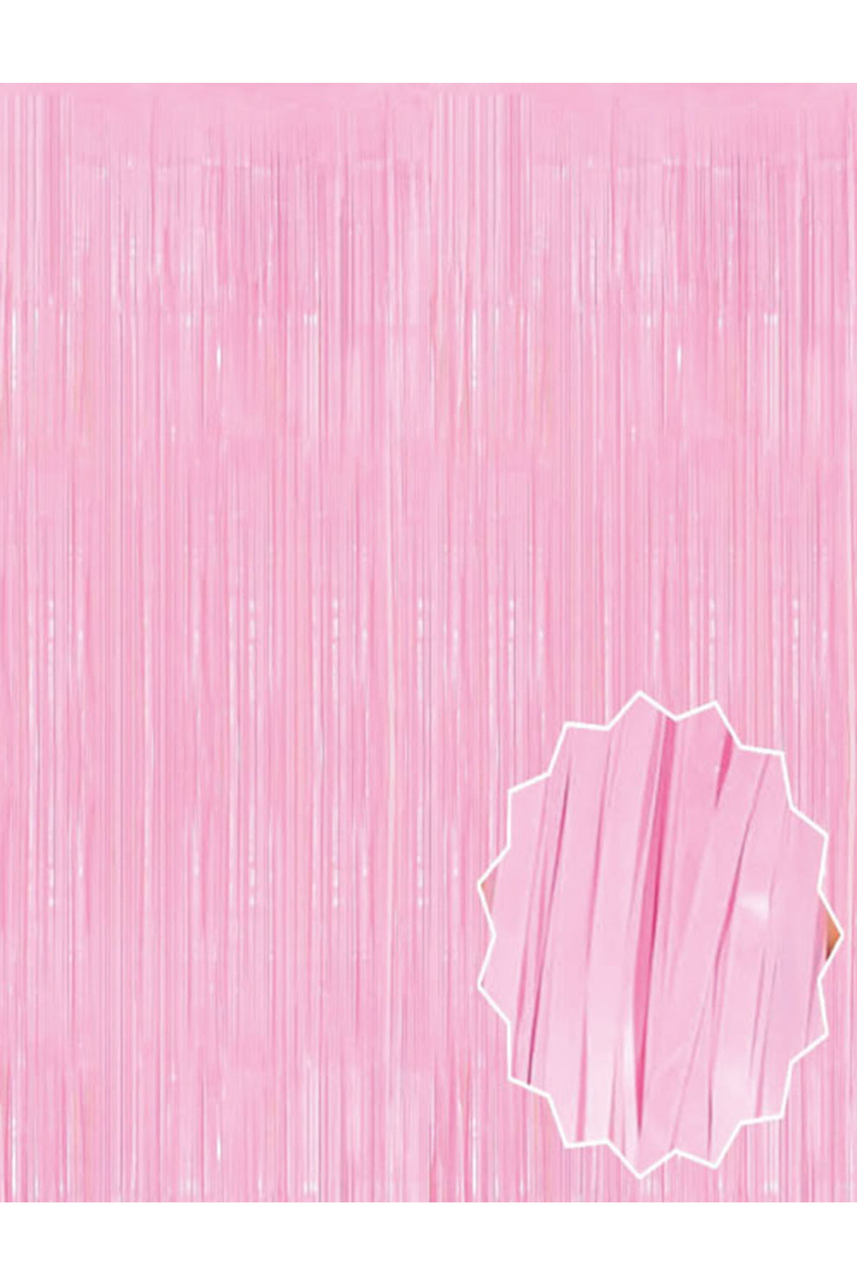 Go İthalat Soft Pembe Püsküllü Kapı Perdesi - Parti, Baby Shower, Cinsiyet Partisi 1x2 m (5306)