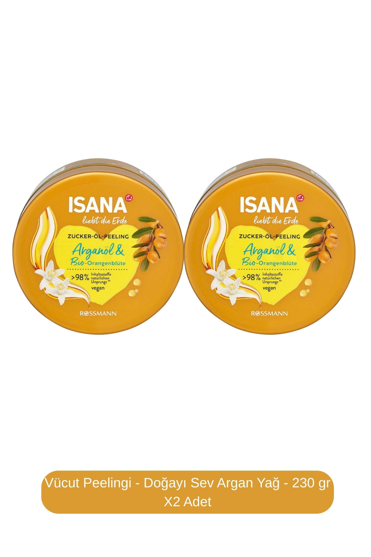 ISANA Vücut Peelingi - Doğayı Sev Argan Yağ - 230 gr X2 Adet