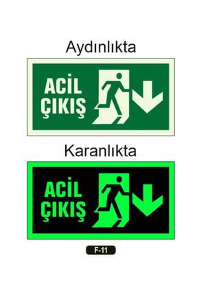ünalgrup Fosforlu Acil Çıkış Yön Levhası F-11