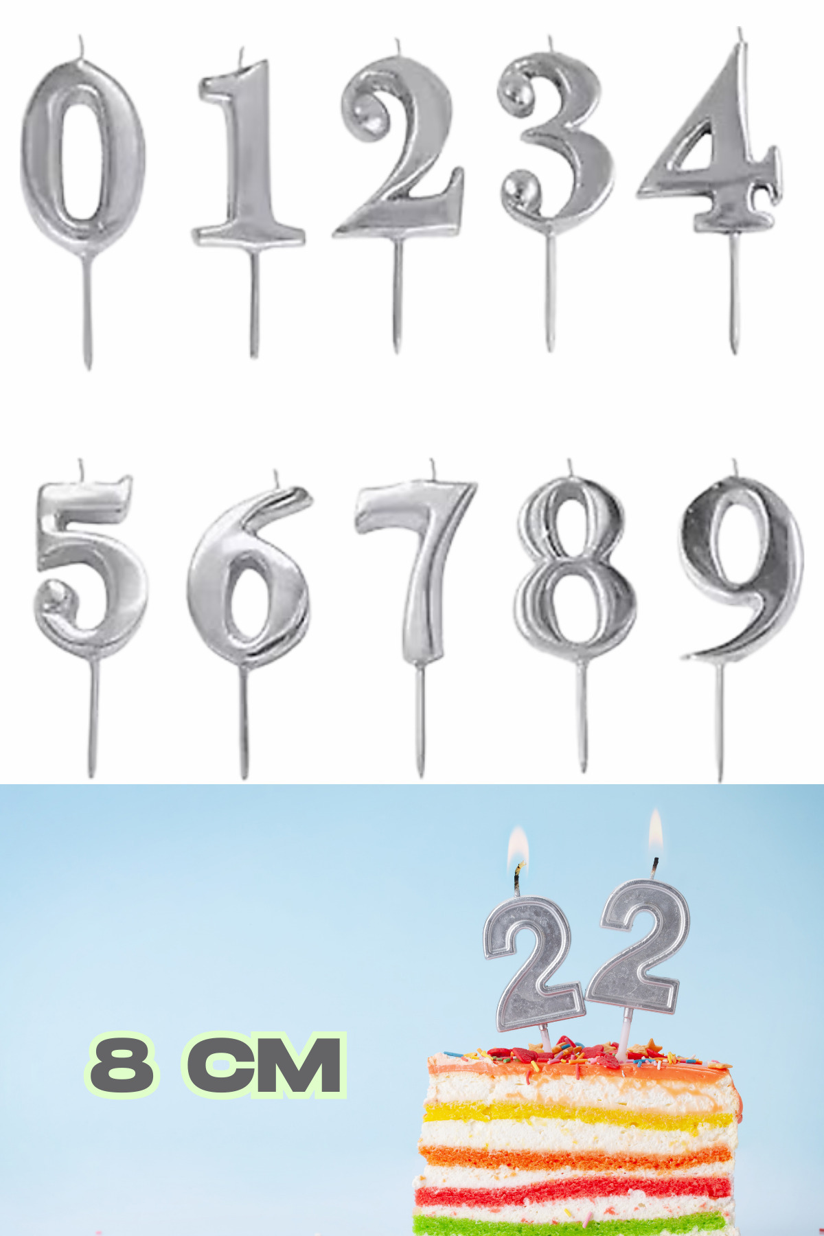 Baloncu Nene Gümüş Doğum Günü Pasta Mumu Yaş Doğum Günü Mumu