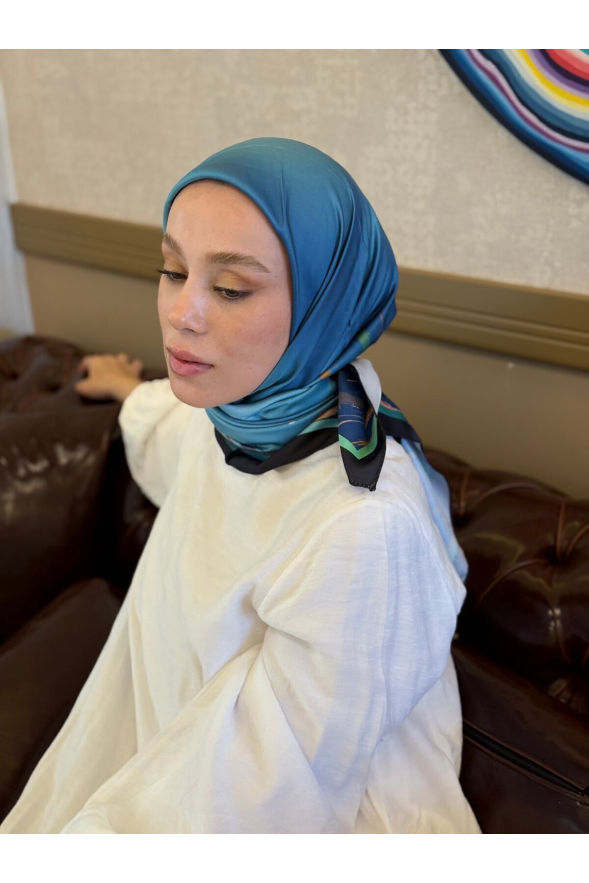 Modakaşmir-Linea Pattern Twill Scarf 2