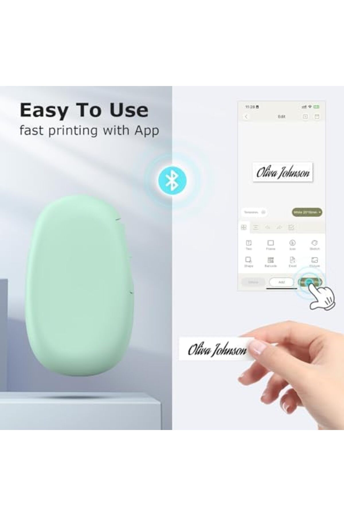 SUPVAN-E10 Bluetooth Label Maker Machine with Continuous Waterproof Label, Portable Inkless Label Pr 6