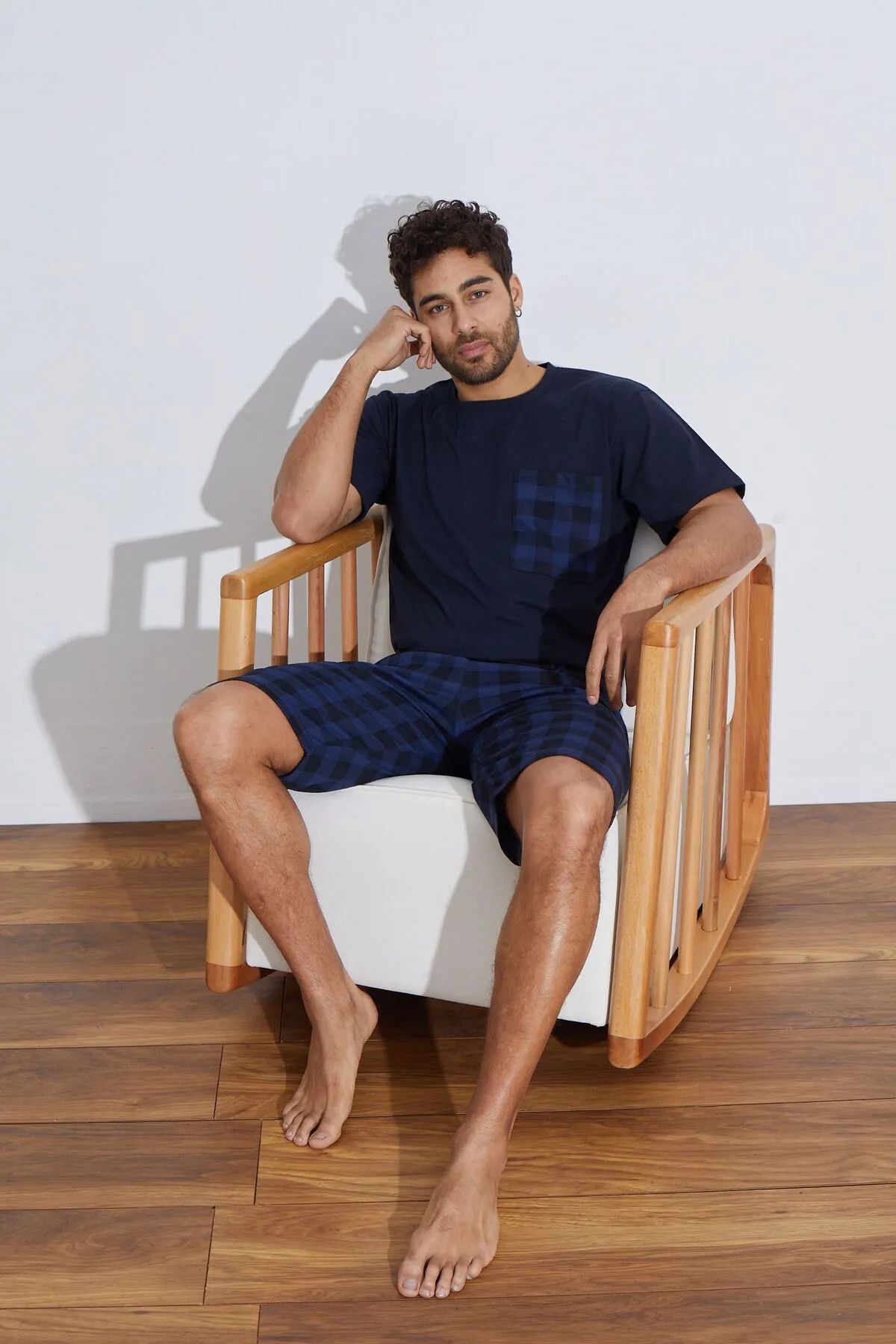 Ayans Pijama-Σετ ανδρικές πιτζάμες Capri από χτενισμένο βαμβακερό μονό ζέρσεϊ 2