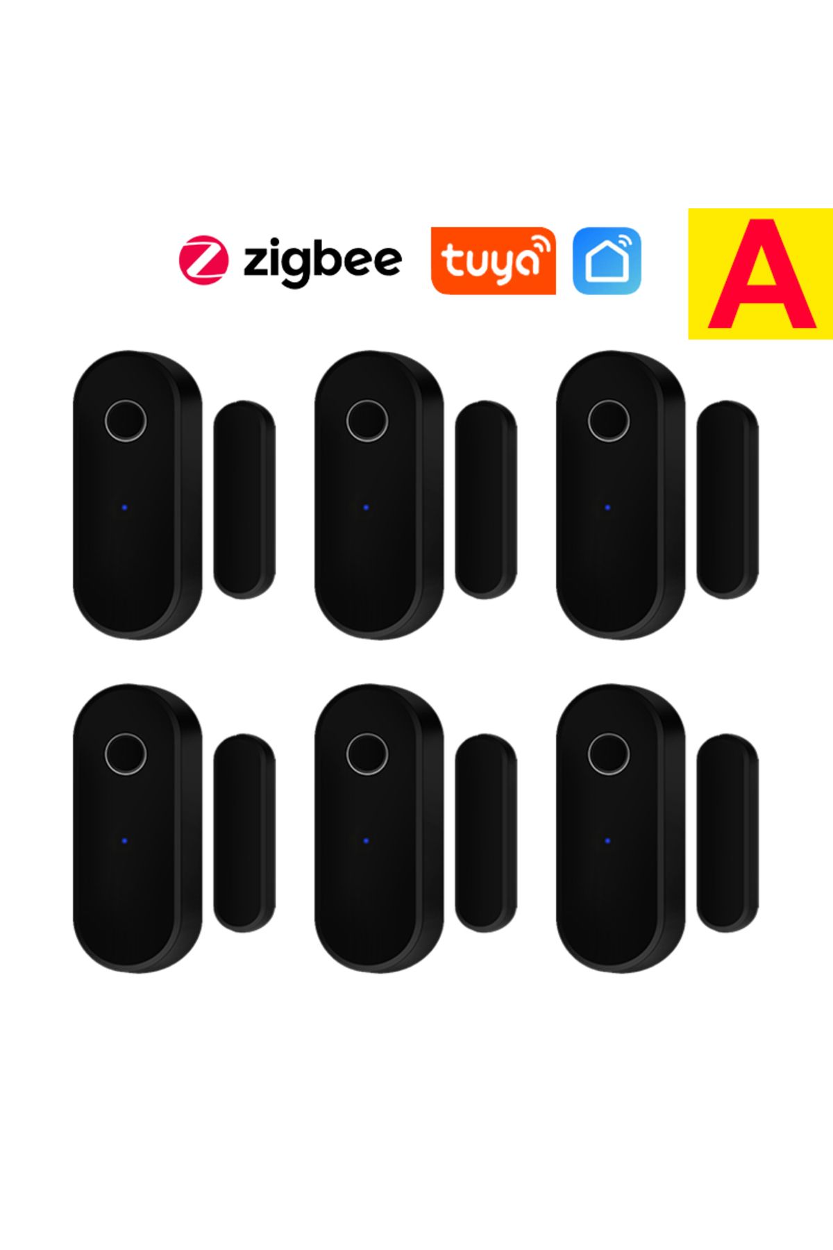 Choice1-Option A Tuya Smart Zigbee Door Sensor Door Window Open Close Detector Black Smart Home Security Sys 1