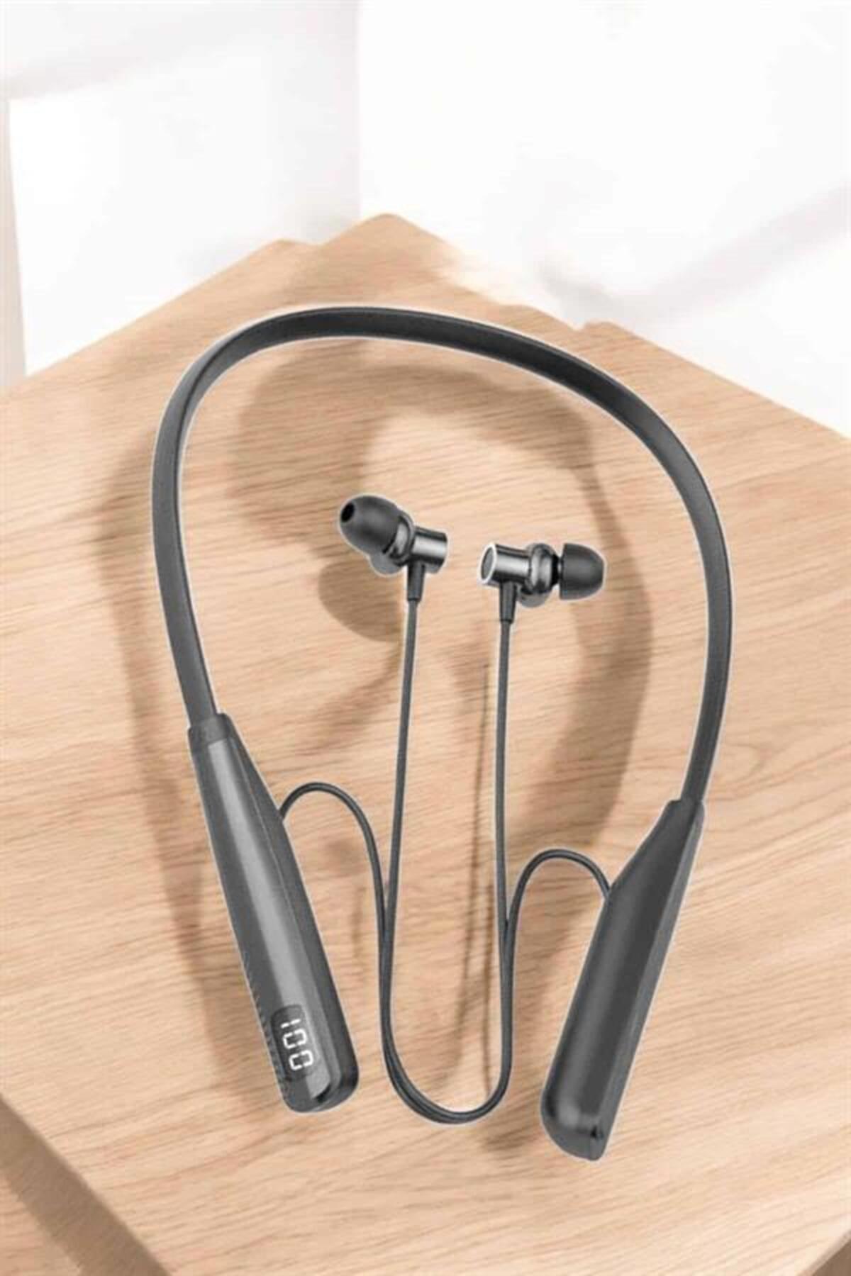 Bluetooth Headset with Neck Strap Wired with Digital Display with Long Charging Time