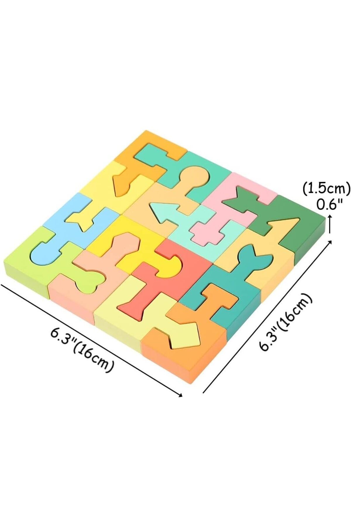 بلوک‌های پازل اشکال چوبی، اسباب‌بازی‌های هندسی مونته‌سوری، پازل جورکردنی اشکال سه‌بعدی STEM، هدیه برای کودکان