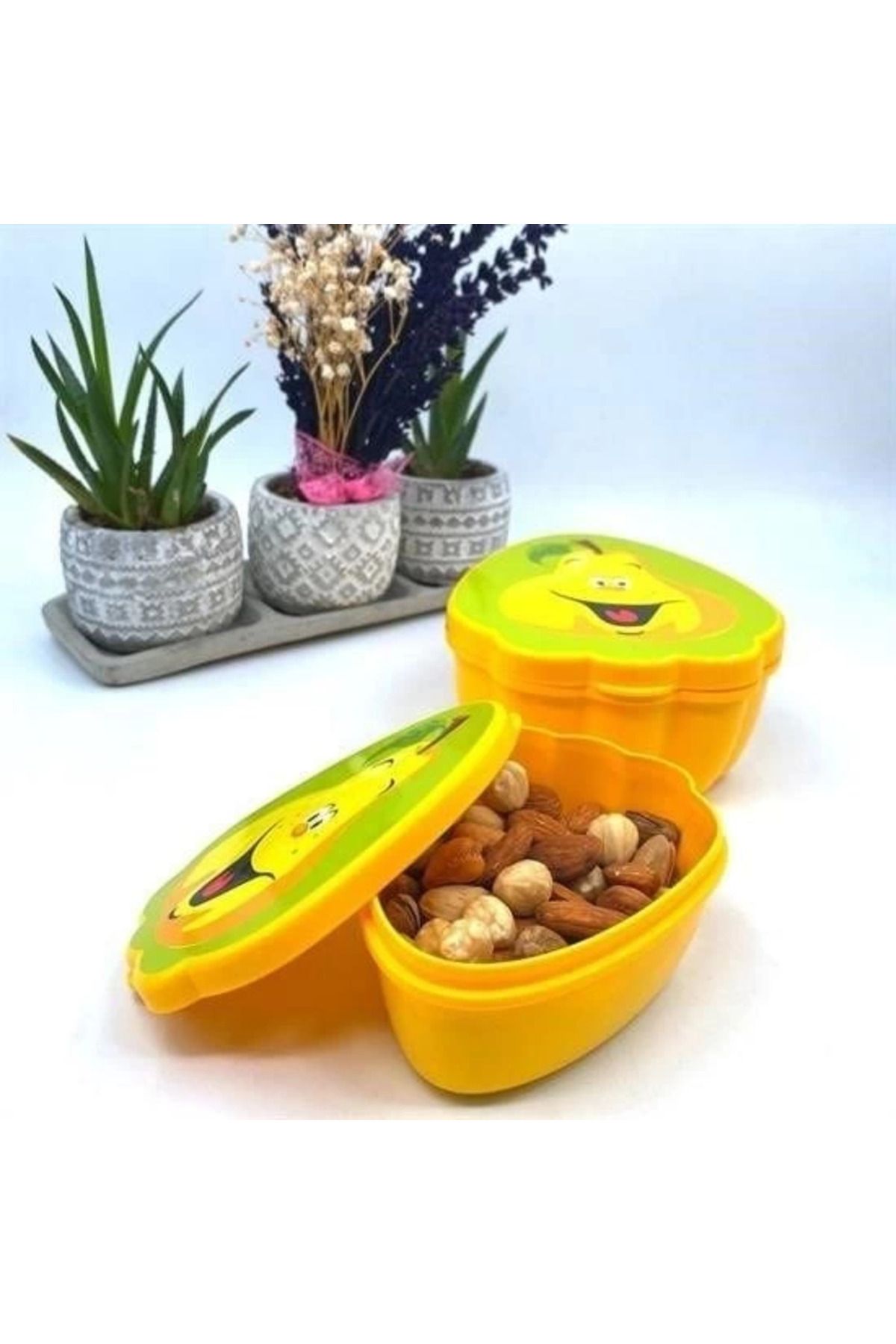 BYKOPUZ-Set of 2 Nesting Pear Model Storage and Feeding Containers (550 ml + 250 ml) 3
