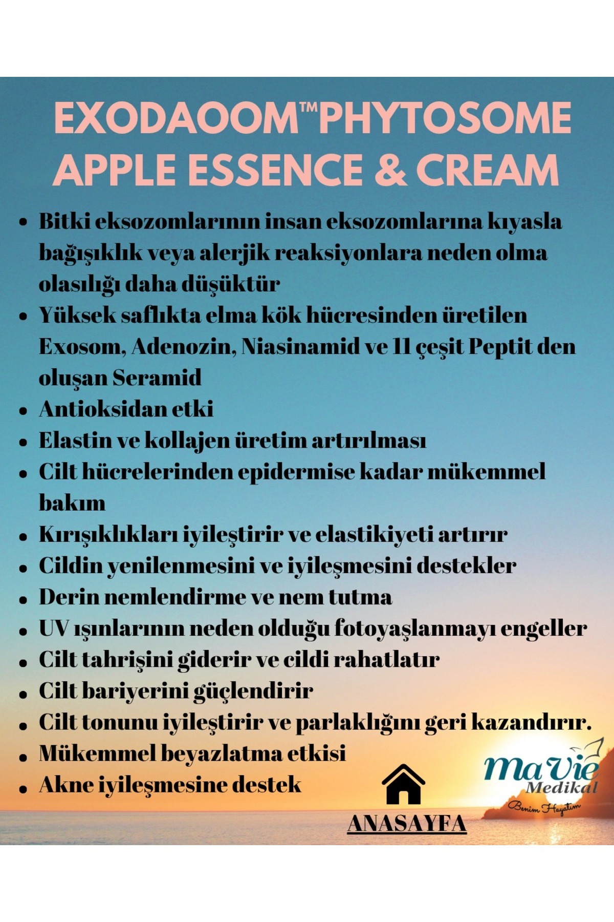 EXODAOOM PHYTOSOME Elma Ekzosomları ile Lifting Serum (Exodaoom