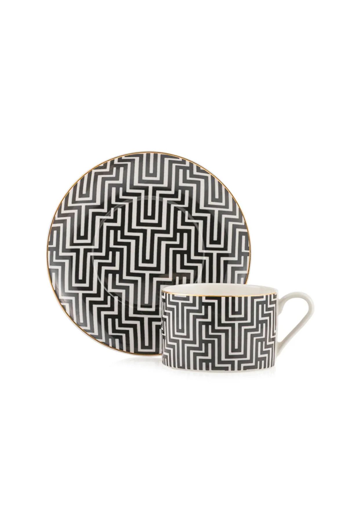 LC Waikiki-Lcw Home Mixed Pattern Porcelain Coffee Cup Set 216 ml 4