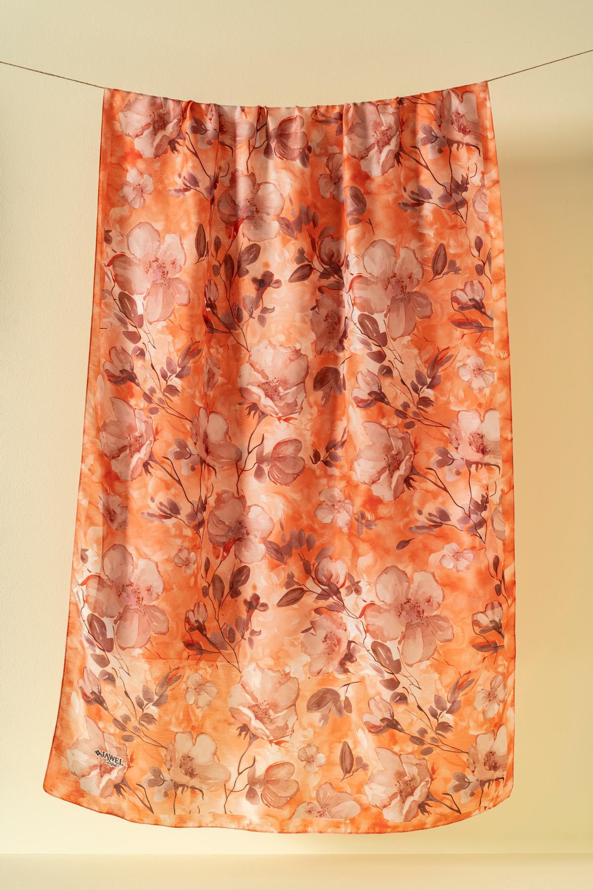 JAWEL  Kadın Çiçekli Pachira Soft Şal - Görsel 4