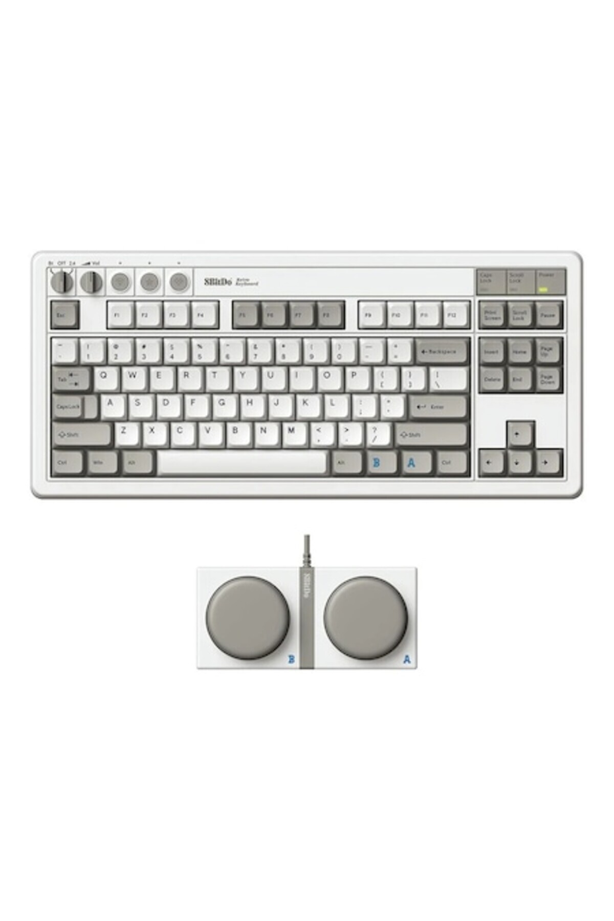 8Bitdo-Wireless Mechanical Keyboard Retro 8BitDo, Bluetooth/2.4G/USB-C, 87 Keys, QWERTY US Layout, for Wind 1