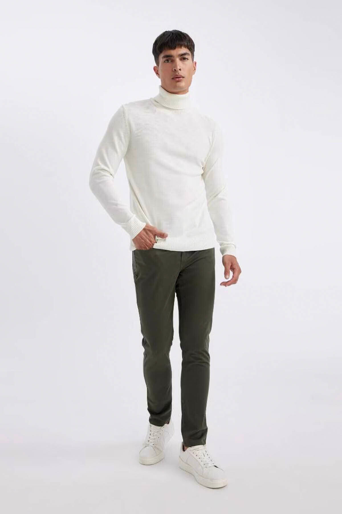 دفاکتو شلوار Chino Canvas Slim Fit Slim Cut Flexible Skinny Leg Tyc65989df06b5bd10
