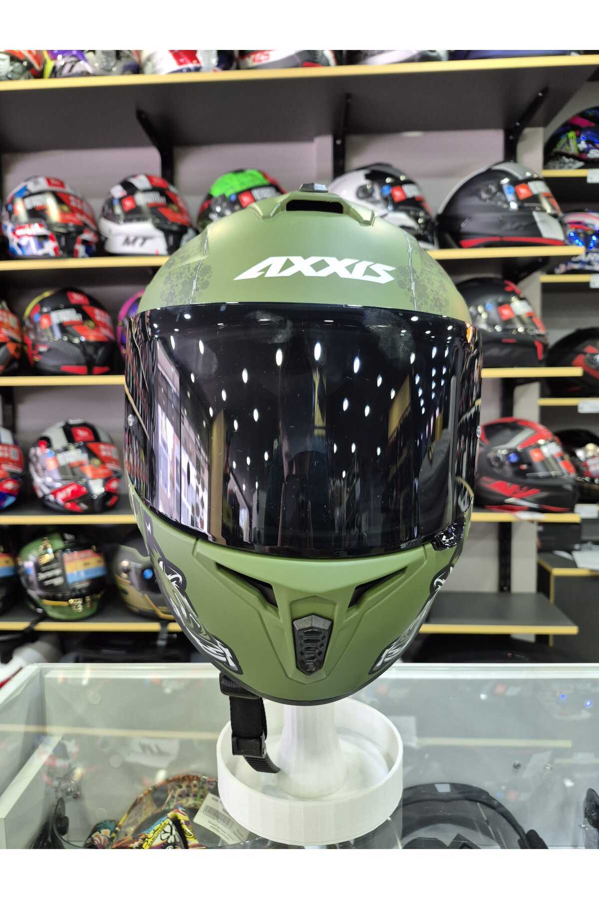 Axxis DRAKEN S IRON PEACE C6 MAT GREEN KAPALI KASK - Fiyatı, Yorumları