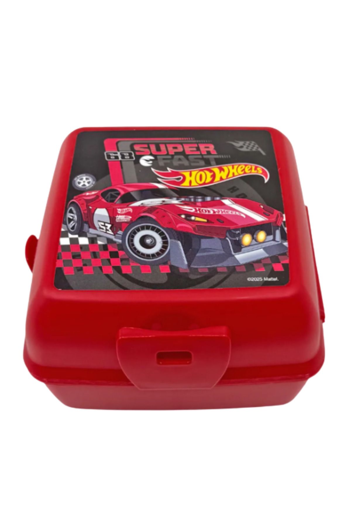 Bliss-Hw Red Lunch Box 4 Compartment Children's Lunch Box Food Storage Container with Spoon and Fork 1