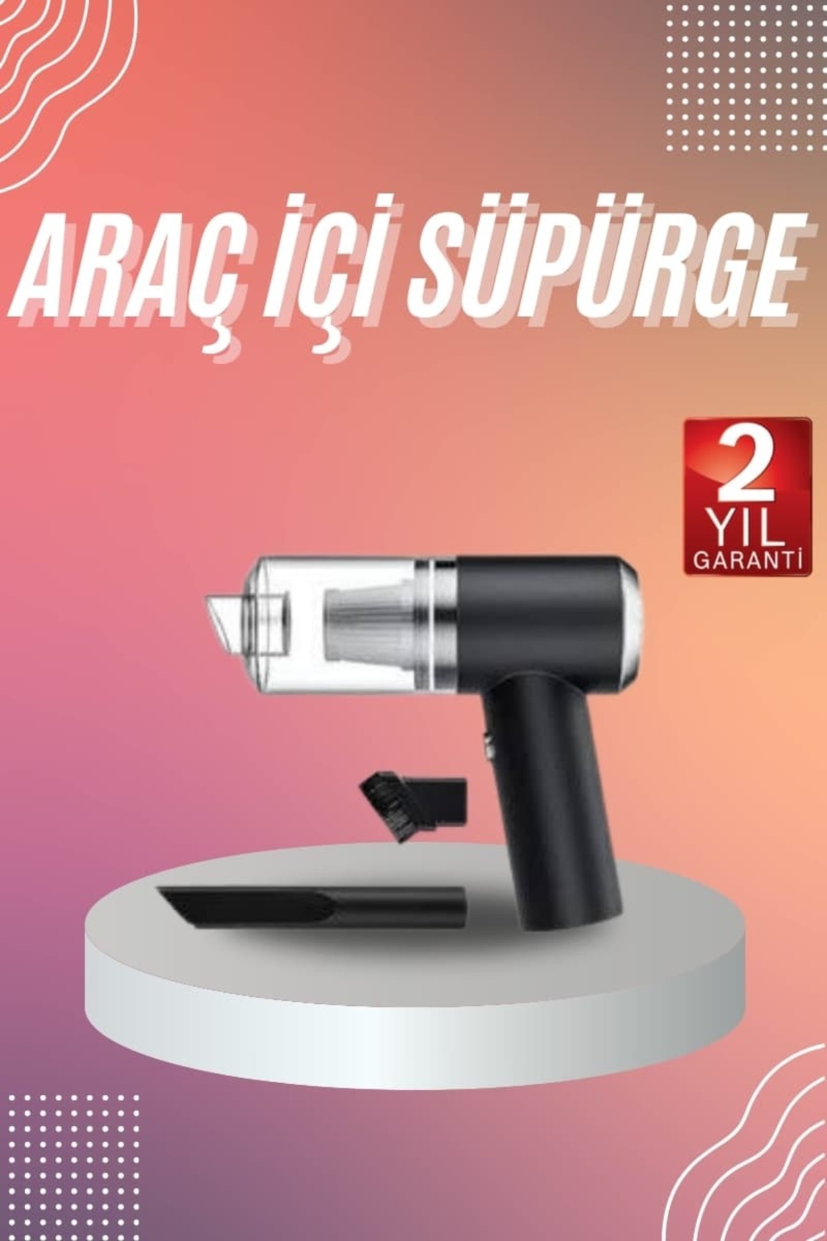 GRTC Araç İçi Süpürge Kablosuz Şarjlı Elektrikli Süpürge Elde Taşınabilir