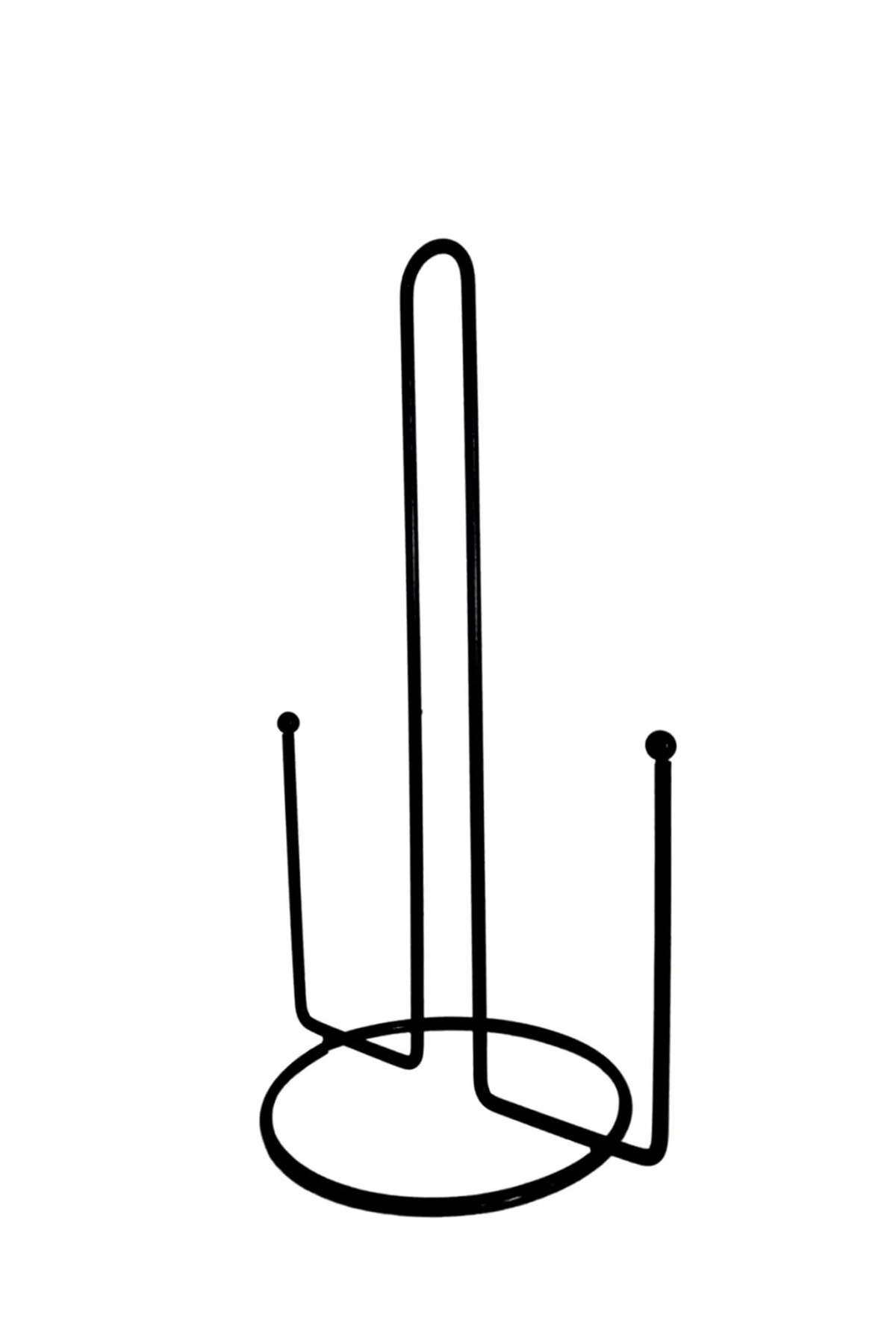 Black Stainless Steel Upright Towel Rack, Decorative Metal Paper Towel Rack