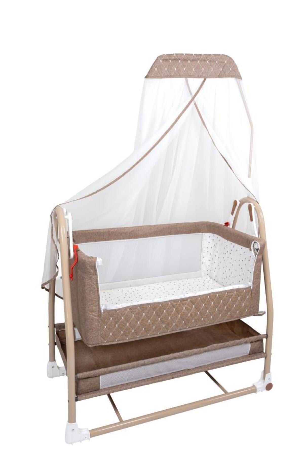 Tommybaby Royal Anne Yanı Beşik Tüllü Sepet Beşik Sallanabilir Bebek Beşiği Anne Yanı Beşik fotoğrafı 4 (önizleme)