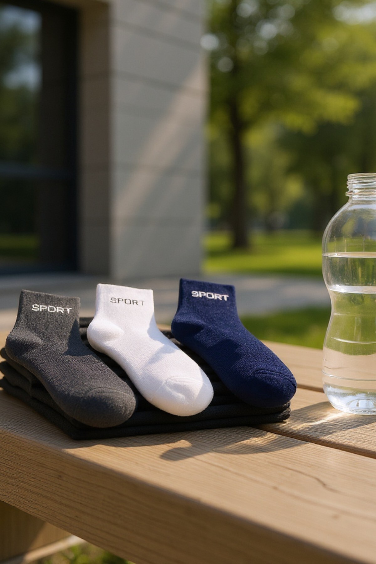 Hitit Socks Erkek 9 Çift Pamuklu Günlük Kullanıma Uygun Sport Yazılı Yazlık Nefes Alan Kısa Çorap görsel 2
