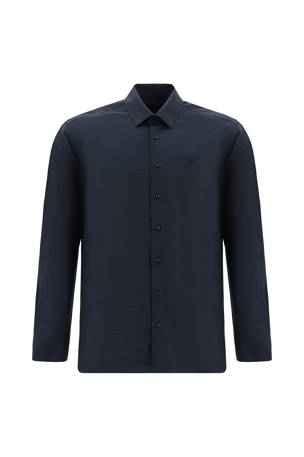 کیگیلی پیراهن بافت‌دار نخی آستین بلند اسلیم فیت