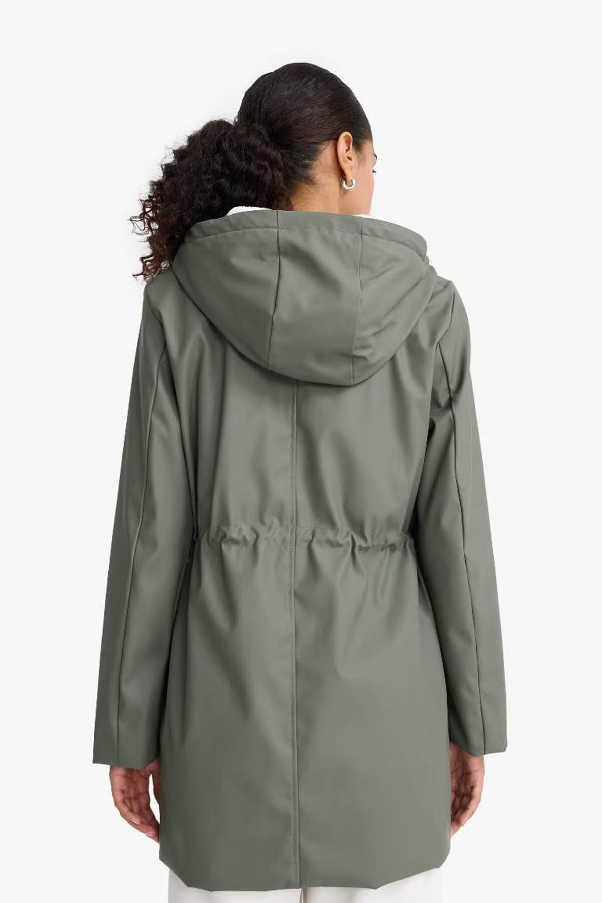 Defacto  Su Geçirmez Kapüşonlu Suni Deri Yağmurluk E8575AX25WN - Görsel 6