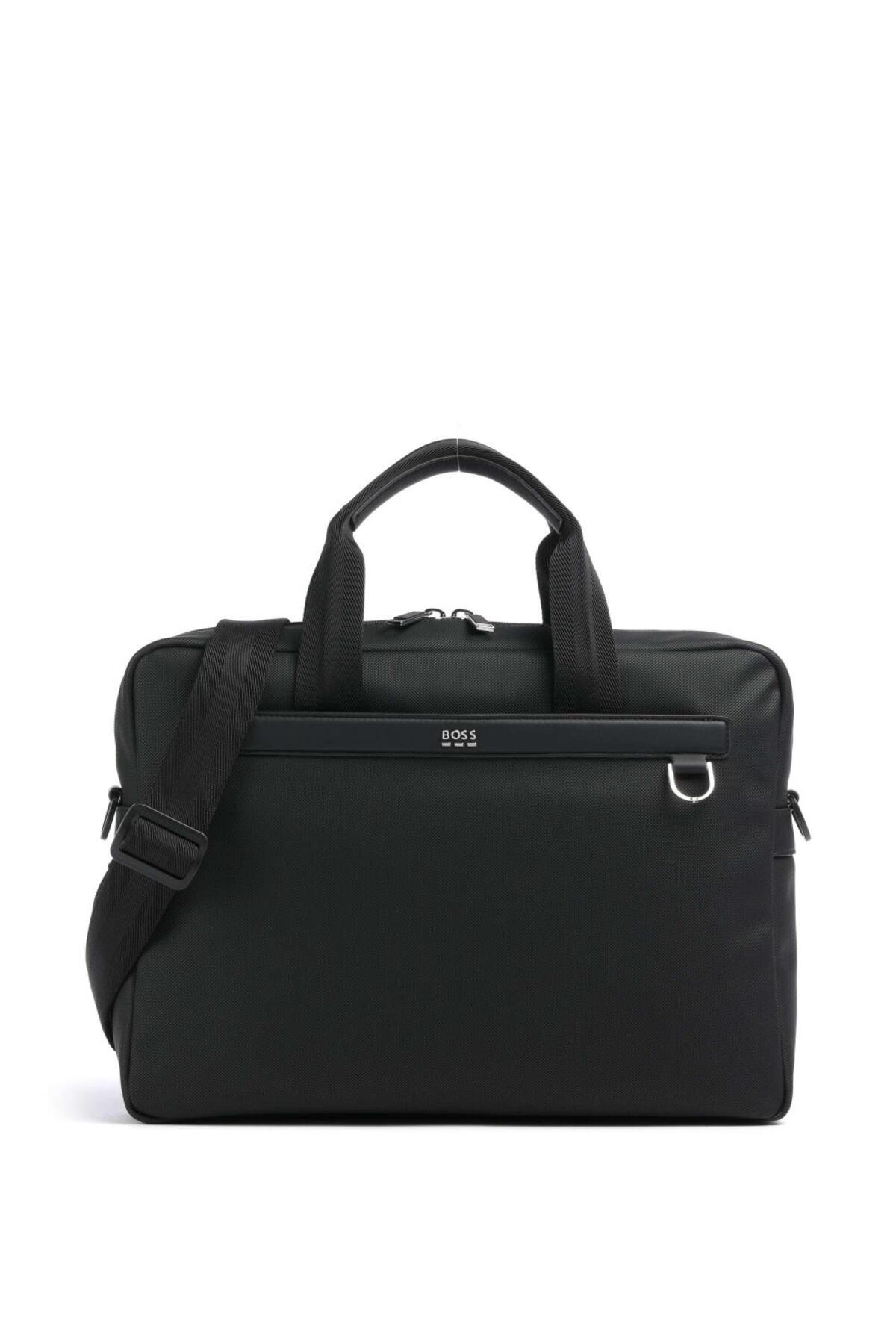 باس کیف مردانه مشکی با بند جداشونده، زیپ و جیب داخلی ۵۰۵۴۸۷۶۸-۰۰۱