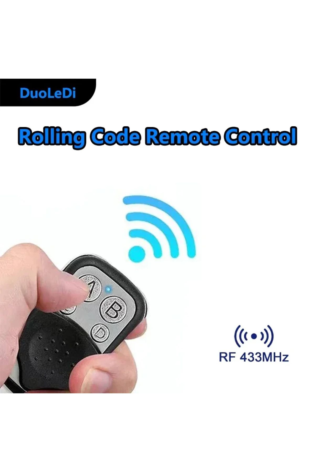 Choice-black Universal Garage ControlU niversal 4 Buttons 433MHZ Clone Fixed Learning Rolling Code Duplicat 1