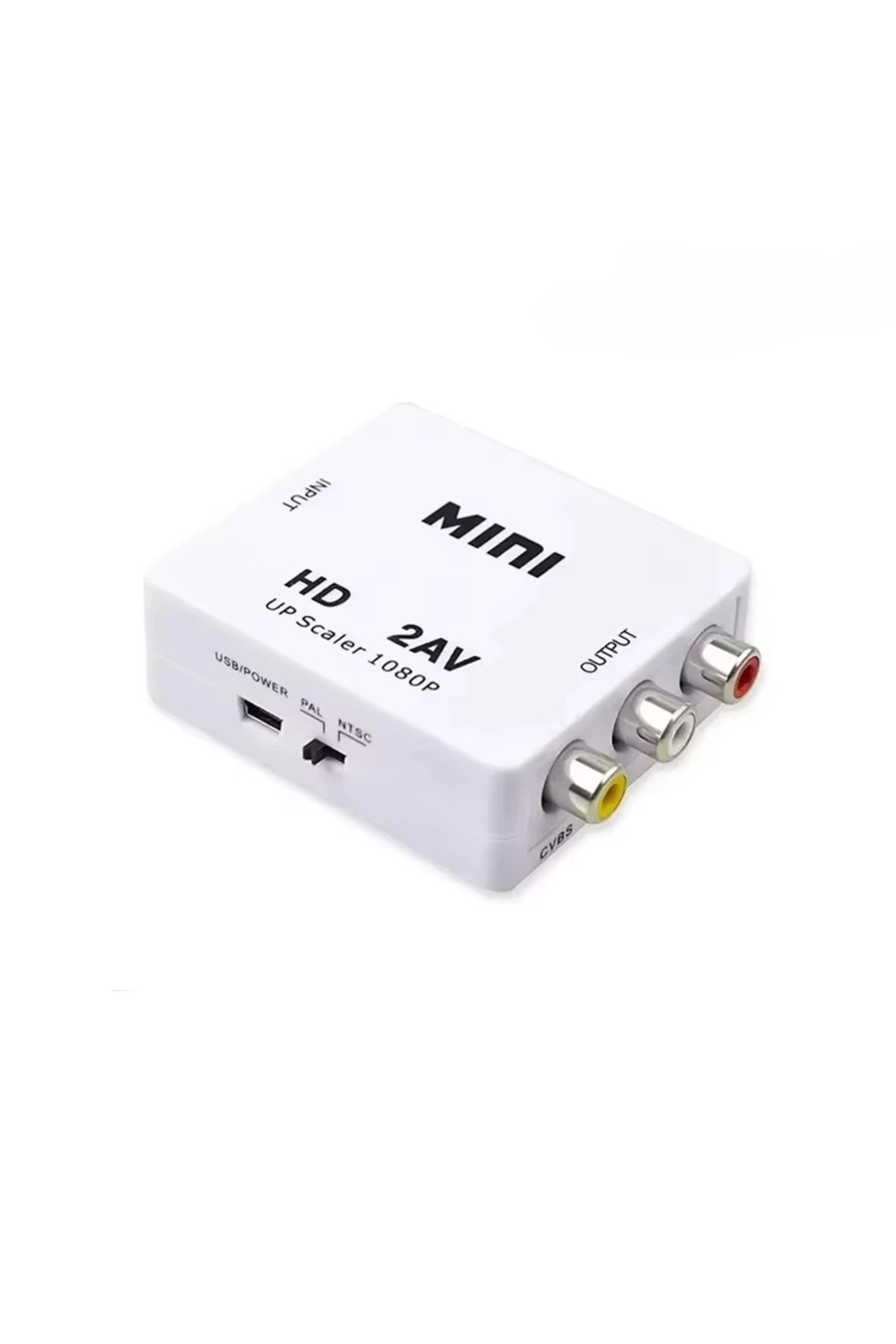 Vikefon-White 1080P HDMI-compatible CVSB L/R Video Scaler Adapter To HDMI Compatible To AV Scaler Adapter Vi 1