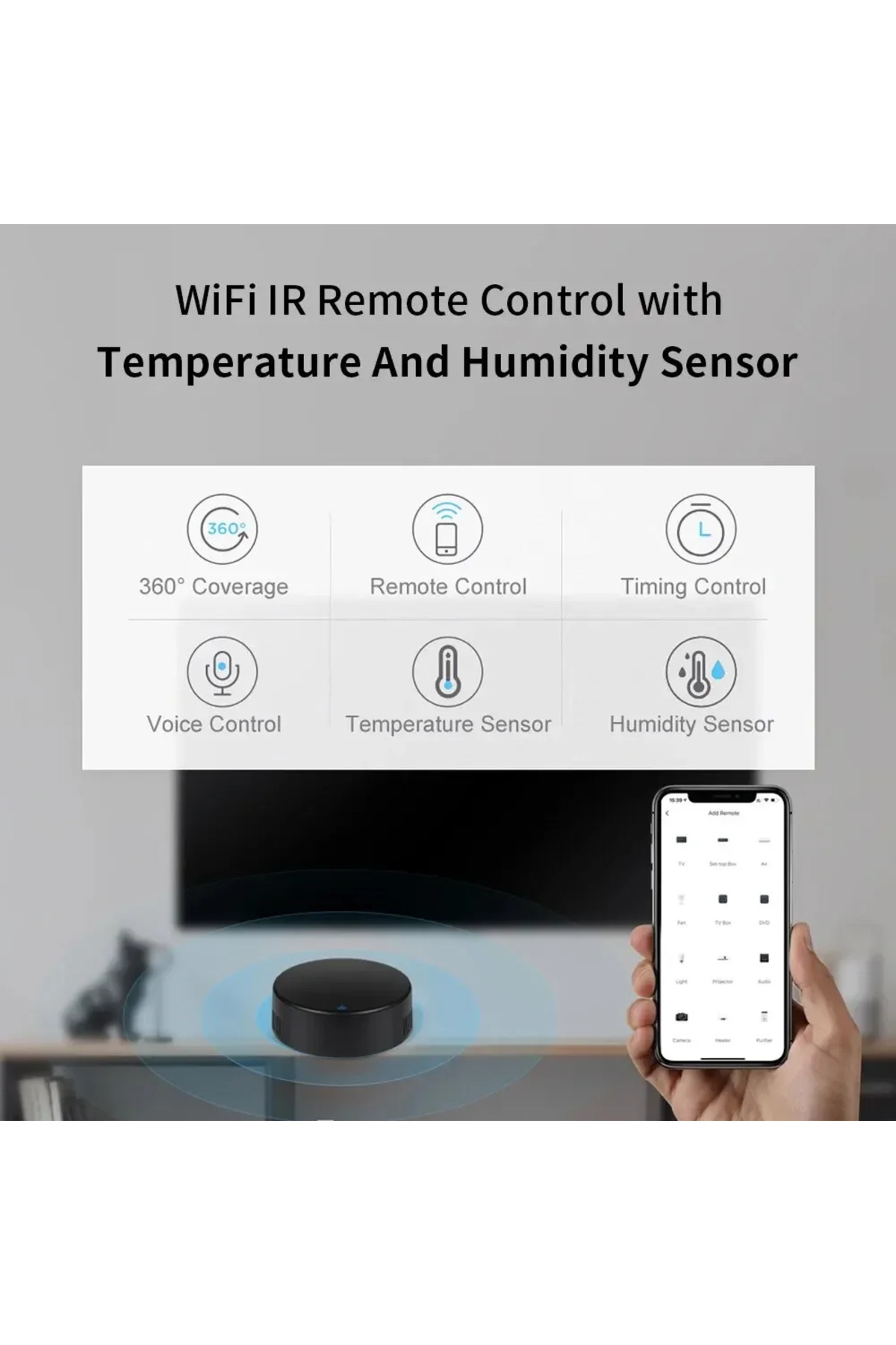 Vikefon-جهاز التحكم عن بعد الجديد Tuya Smart WiFi IR مع مستشعر درجة الحرارة والرطوبة لمكيف الهواء والتلفزيون 5