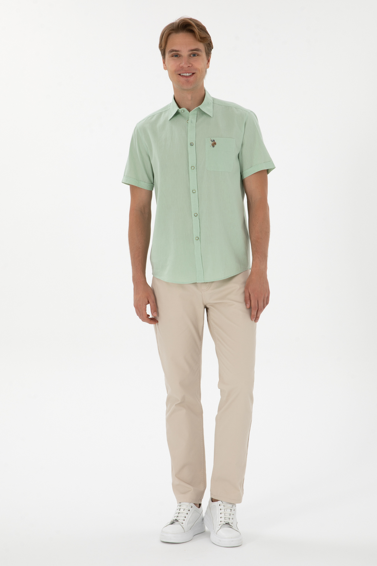 U.S. Polo Assn. Erkek Regular Fit Taş Kanvas / Chino Pantolon 50299182-VR049 — خاکستری 1168360