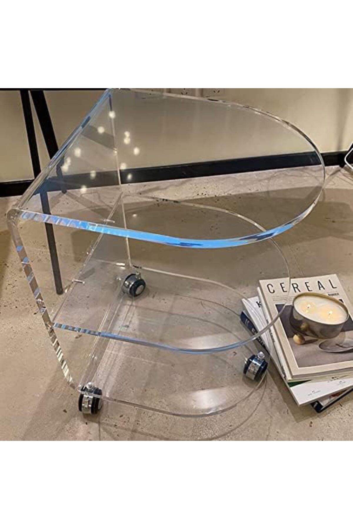 Slasa-Transparent Acrylic Shelf with Multi-Layers, Side Table for Sofa Storage and Home Tea Cart 6