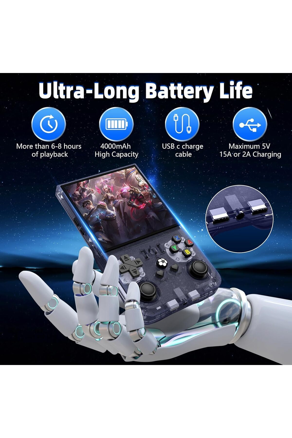 Generic-2025 New R36MAX Retro Handheld Game Console, 4.0 Inch IPS Screen Retro Gaming Console 5
