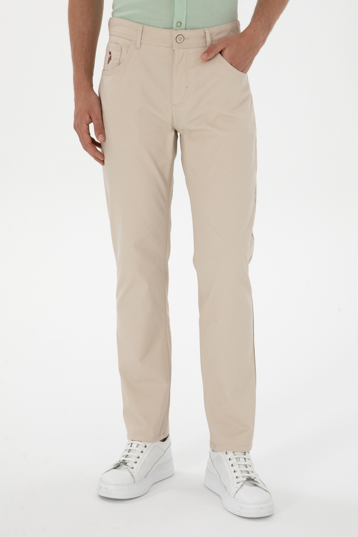 Erkek Regular Fit Taş Kanvas / Chino Pantolon 50299182-VR049 — خاکستری 1168360 — تصویر 2 از 6