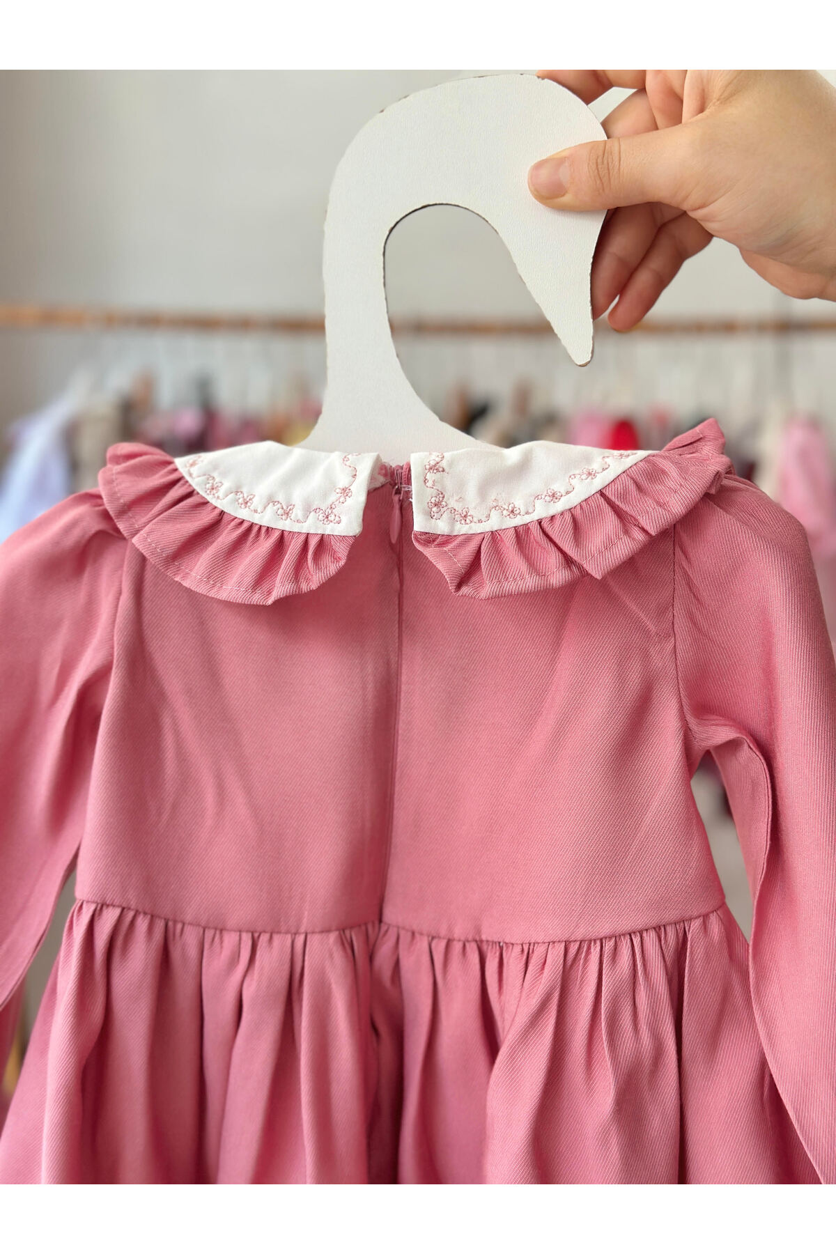 BİHAYALBİÇOCUK Freya - Bebe Yakalı Pembe Elbise fotoğrafı 4 (önizleme)